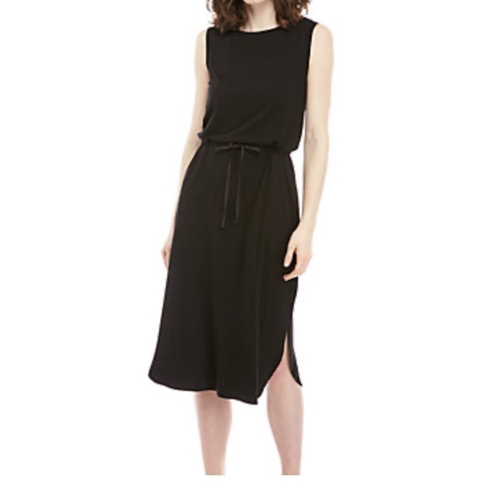 Eileen Fisher Roundneck Drawstring Waist Jersey Dress Women Size XS